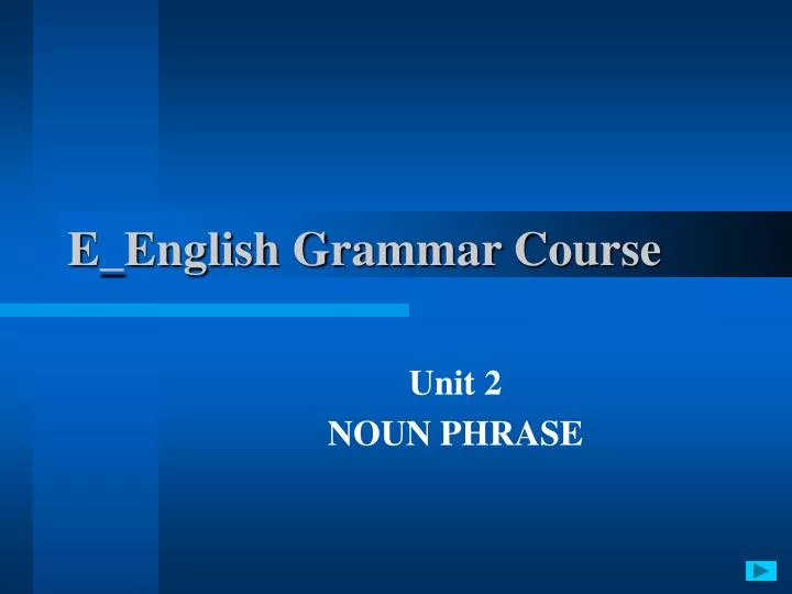 e english grammar course