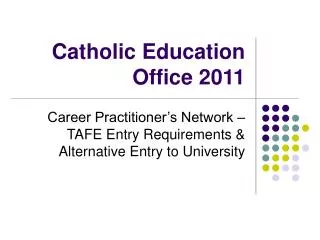 Catholic Education Office 2011