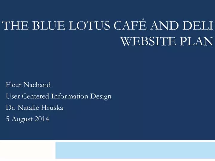 the blue lotus caf and deli website plan