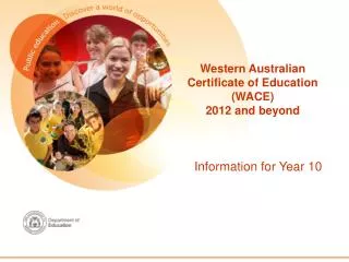 Western Australian Certificate of Education (WACE) 2012 and beyond