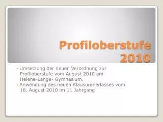 profiloberstufe 2010