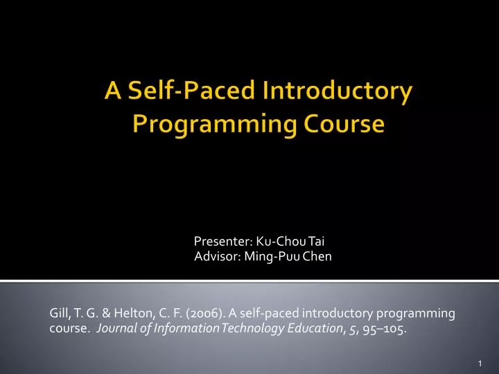 a self paced introductory programming course