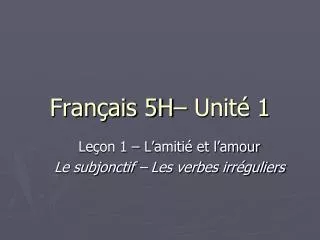 fran ais 5h unit 1