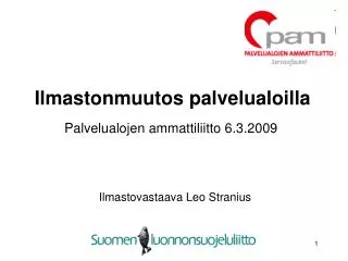 ilmastonmuutos palvelualoilla
