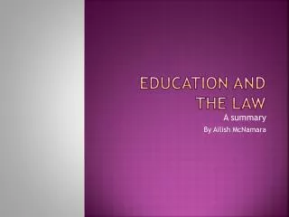 Education and the law