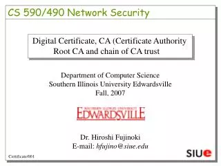 CS 590/490 Network Security