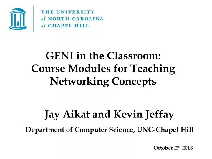 jay aikat and kevin jeffay department of computer science unc chapel hill october 27 2013