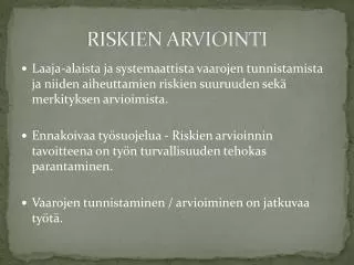 riskien arviointi
