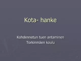 kota hanke