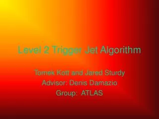Level 2 Trigger Jet Algorithm