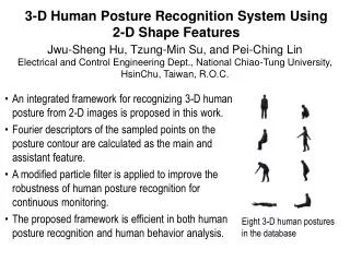 3-D Human Posture Recognition System Using 2-D Shape Features