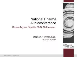 National Pharma Audioconference