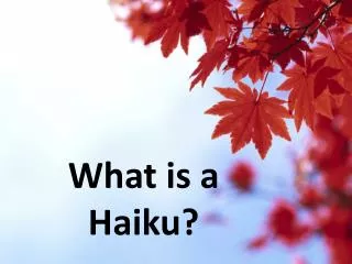 What is a Haiku?