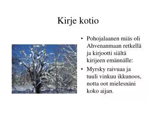 kirje kotio