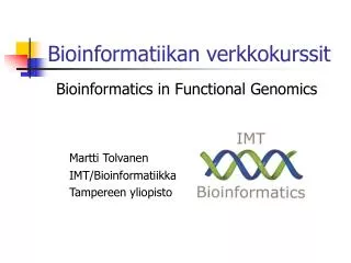 bioinformatiikan verkkokurssi t