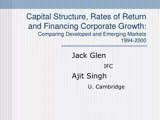 Jack Glen IFC Ajit Singh U. Cambridge