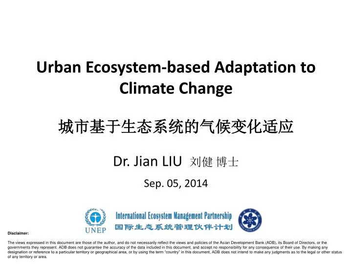 urban ecosystem based adaptation to climate change