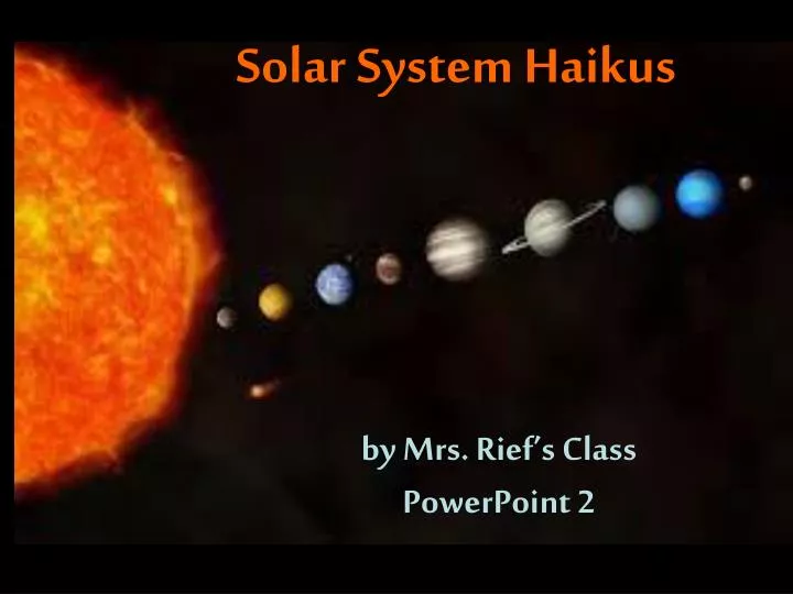 solar system haikus