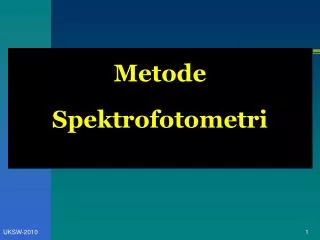 Metode Spektrofotometri