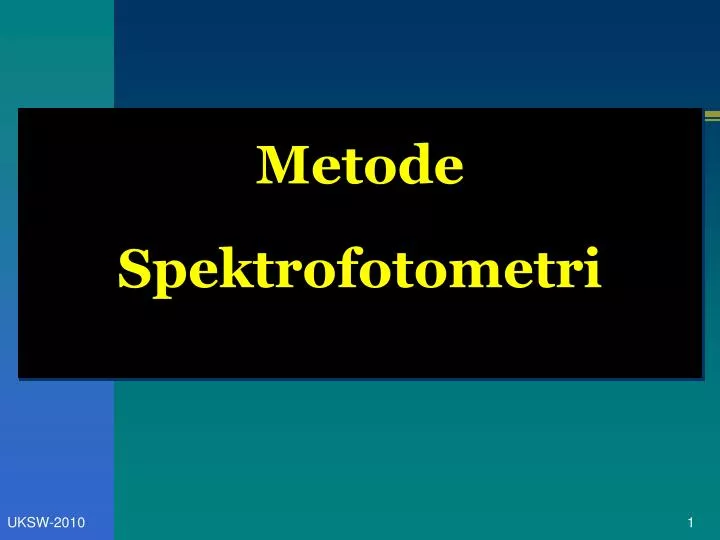 metode spektrofotometri