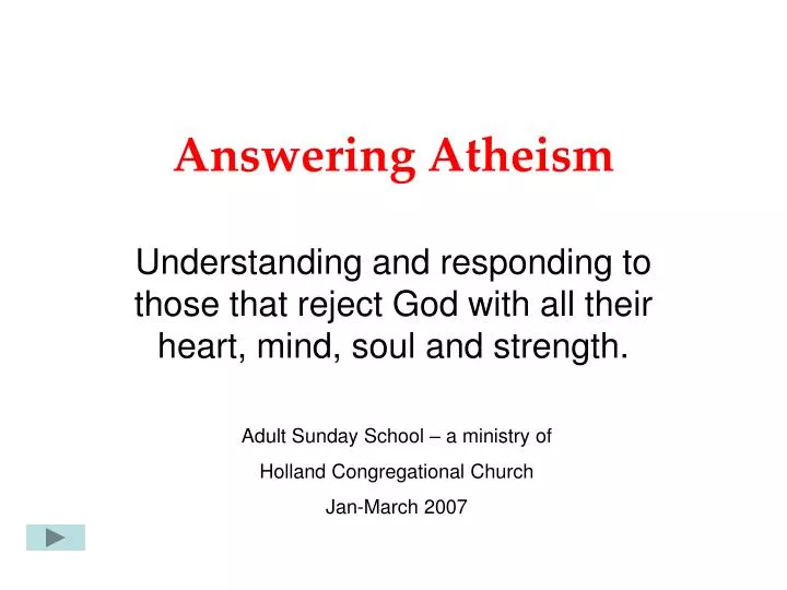 answering atheism