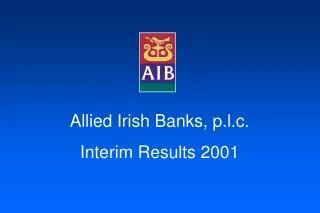 Allied Irish Banks, p.l.c. Interim Results 2001