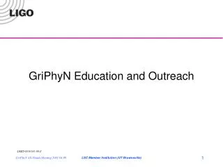 GriPhyN Education and Outreach