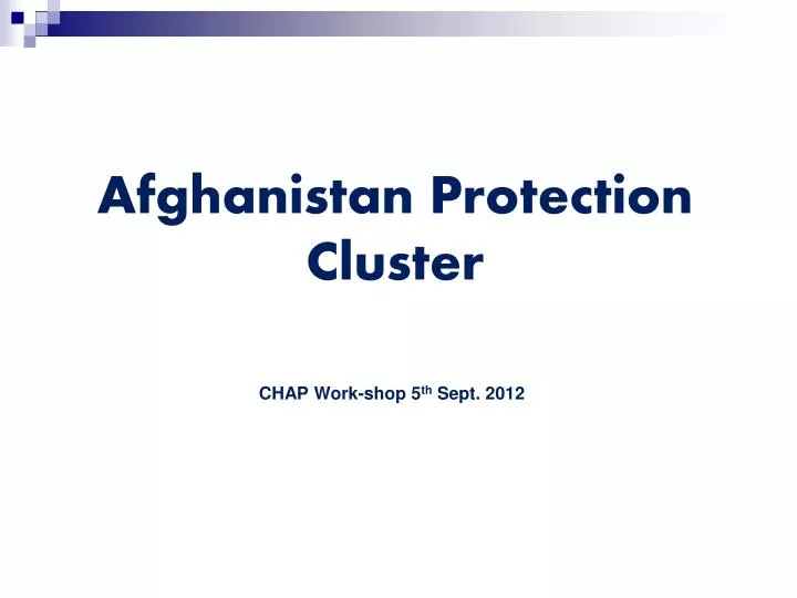 afghanistan protection cluster