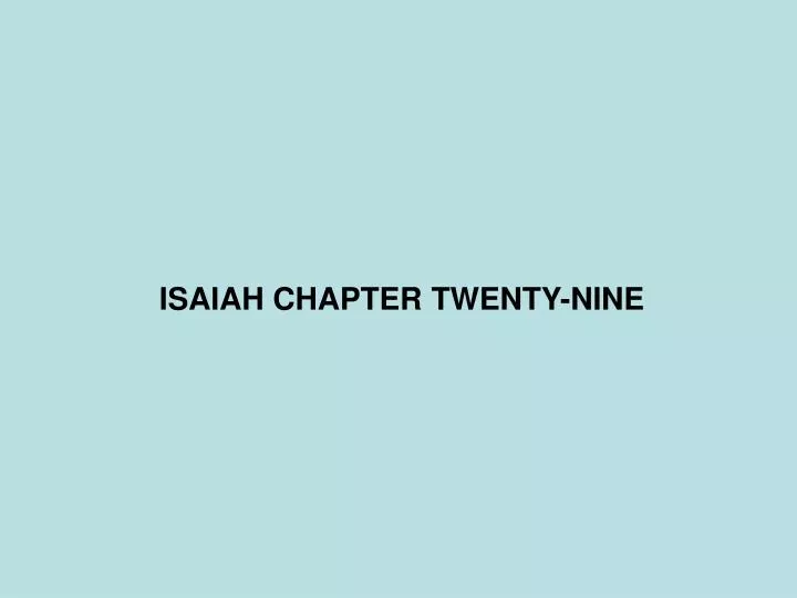 isaiah chapter twenty nine