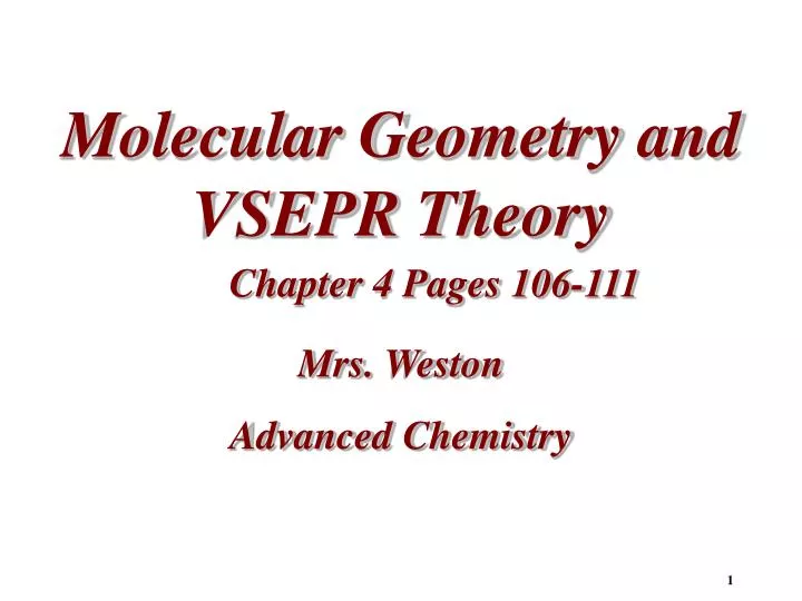molecular geometry and vsepr theory