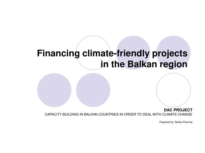 financing climate friendly projects in the balkan region