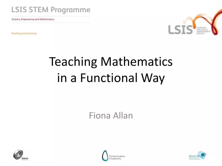 teaching mathematics in a functional way
