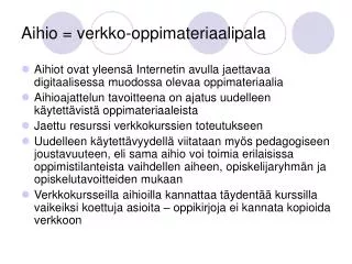 aihio verkko oppimateriaalipala