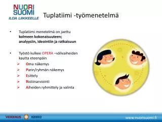 tuplatiimi ty menetelm