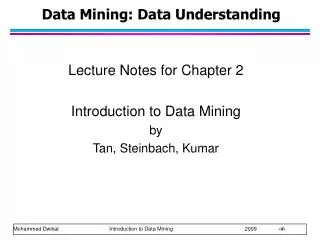 Data Mining: Data Understanding