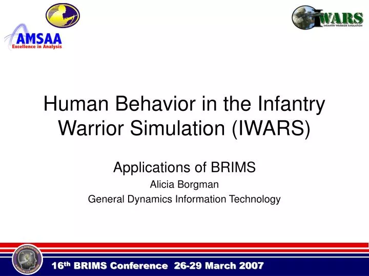 human behavior in the infantry warrior simulation iwars