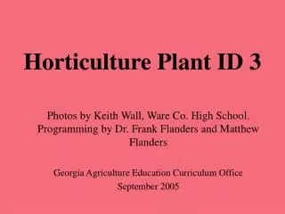 Horticulture Plant ID 3