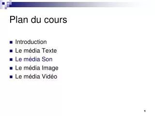 plan du cours