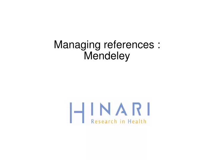 managing references mendeley