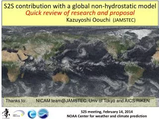 S2S meeting, February 14, 2014 NOAA Center for weather and climate prediction