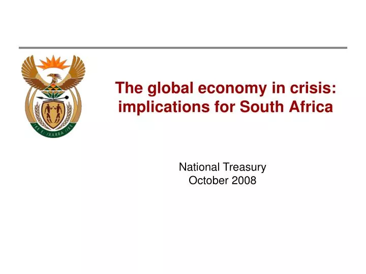 the global economy in crisis implications for south africa