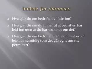 innleie for dummies