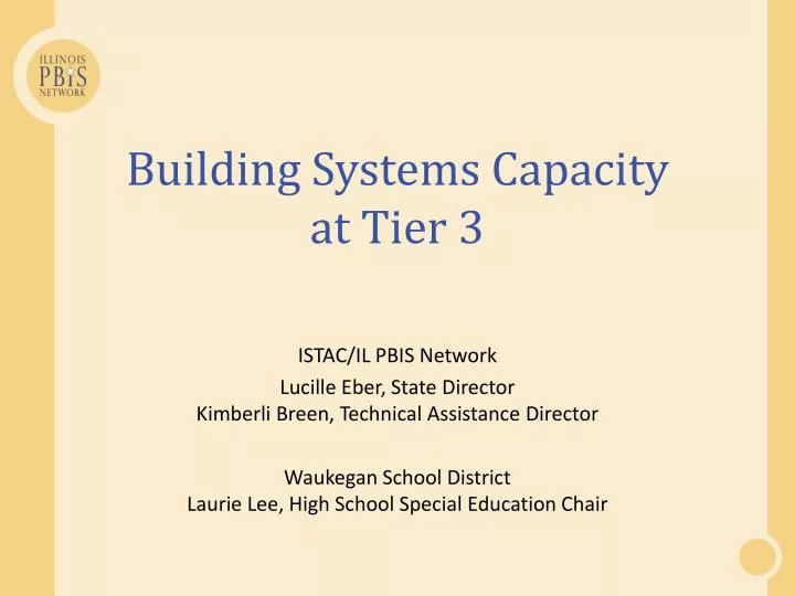 building systems capacity at tier 3