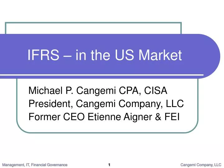 ifrs in the us market