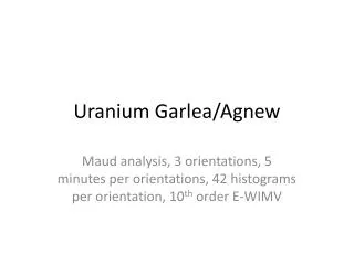 Uranium Garlea /Agnew
