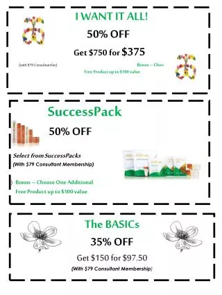 The BASICs 35% OFF Get $150 for $97.50 (With $79 Consultant Membership )