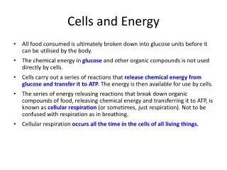 Cells and Energy