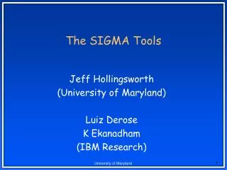 The SIGMA Tools