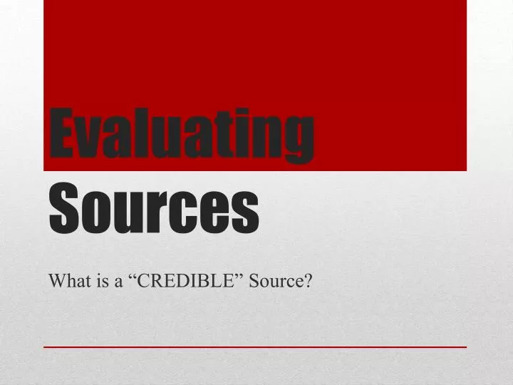 evaluating sources