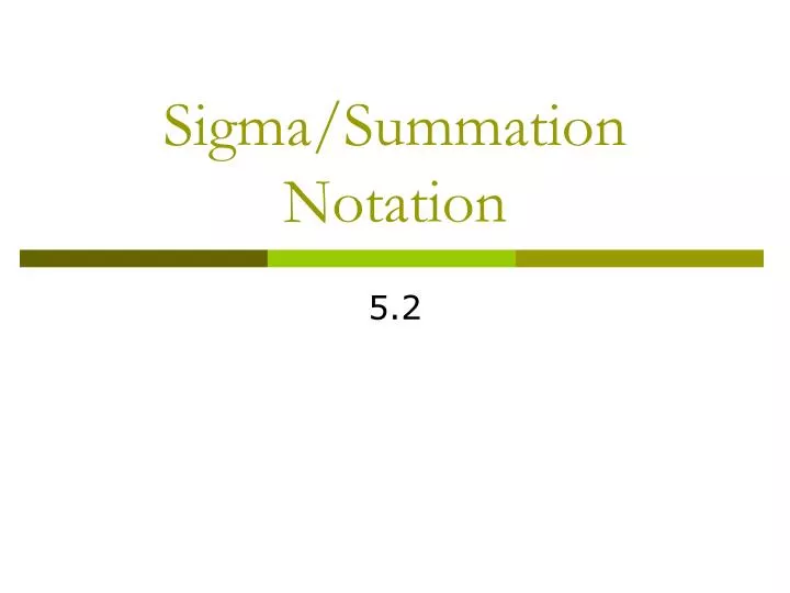 sigma summation notation